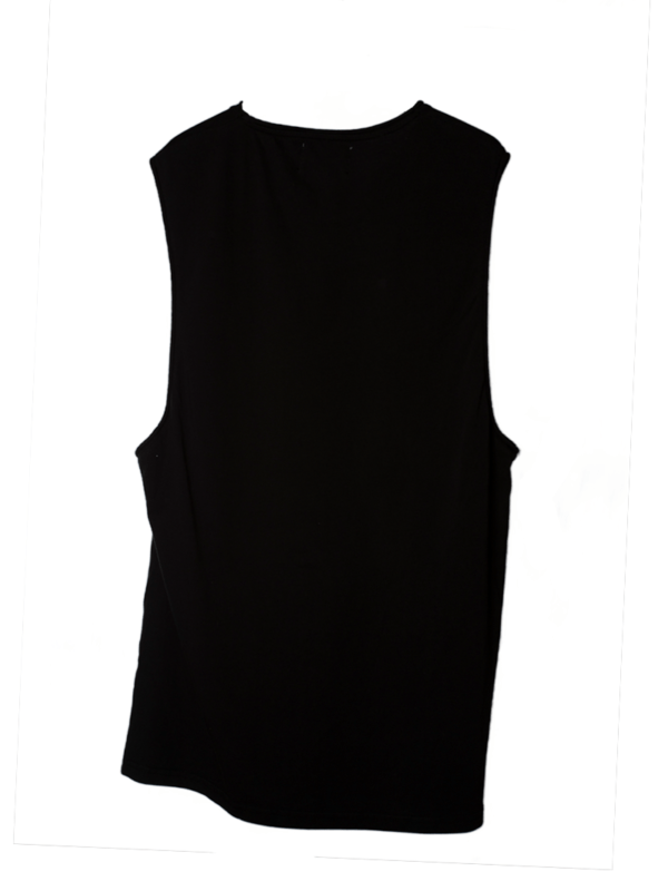 Camiseta sin mangas larga BASIC BLACK hombre, algodón orgánico, sostenible, básica