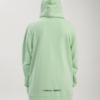 Sudadera con capucha y cremallera verde menta unisex de Oceanna Clothing, elaborada con materiales sostenibles.