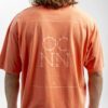 Camiseta hombre manga corta coral desgastado, logo OCNN espalda, sostenible, algodón orgánico