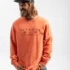 Sudadera unisex orgánica, logo Oceanna, palmeras orange, cómoda