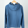 Sudadera azul con capucha, algodón orgánico, moda sostenible, versátil, Oceanna Clothing.