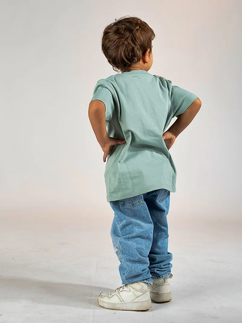 Camiseta infantil ecológica Océanna Aloe en verde natural